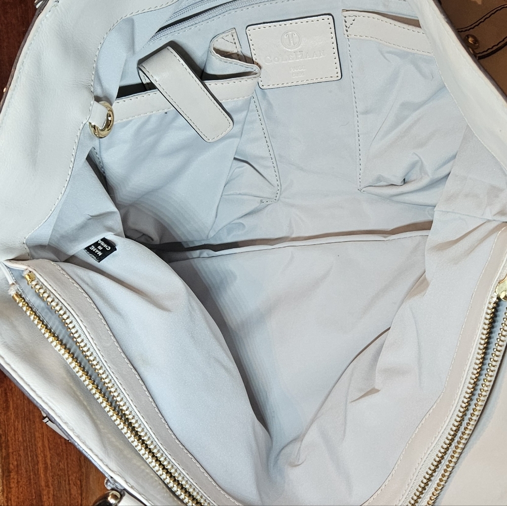 COLE HAAN Gray Leather Tote - Picture 9 of 13